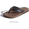 imageKuaiLu Mens Yoga Mat Leather Flip Flops with Arch Support Comfortable Cushion Walking Thong Sandals Slip On Indoor OutdoorBlack Brown