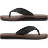 imageKuaiLu Mens Yoga Mat Leather Flip Flops with Arch Support Comfortable Cushion Walking Thong Sandals Slip On Indoor OutdoorBlack Brown