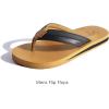 imageKuaiLu Mens Yoga Mat Leather Flip Flops with Arch Support Comfortable Cushion Walking Thong Sandals Slip On Indoor OutdoorBlack Khaki