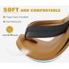 imageKuaiLu Mens Yoga Mat Leather Flip Flops with Arch Support Comfortable Cushion Walking Thong Sandals Slip On Indoor OutdoorBlack Khaki