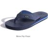 imageKuaiLu Mens Yoga Mat Leather Flip Flops with Arch Support Comfortable Cushion Walking Thong Sandals Slip On Indoor OutdoorBlue