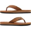 imageKuaiLu Mens Yoga Mat Leather Flip Flops with Arch Support Comfortable Cushion Walking Thong Sandals Slip On Indoor OutdoorBright Brown