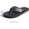 imageKuaiLu Mens Yoga Mat Leather Flip Flops with Arch Support Comfortable Cushion Walking Thong Sandals Slip On Indoor OutdoorBrown