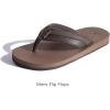 imageKuaiLu Mens Yoga Mat Leather Flip Flops with Arch Support Comfortable Cushion Walking Thong Sandals Slip On Indoor OutdoorBrown Reddish