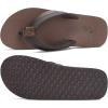 imageKuaiLu Mens Yoga Mat Leather Flip Flops with Arch Support Comfortable Cushion Walking Thong Sandals Slip On Indoor OutdoorBrown Reddish