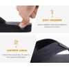 imageKuaiLu Mens Yoga Mat Leather Flip Flops with Arch Support Comfortable Cushion Walking Thong Sandals Slip On Indoor OutdoorCoal Black