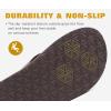 imageKuaiLu Mens Yoga Mat Leather Flip Flops with Arch Support Comfortable Cushion Walking Thong Sandals Slip On Indoor OutdoorCoffee