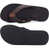 imageKuaiLu Mens Yoga Mat Leather Flip Flops with Arch Support Comfortable Cushion Walking Thong Sandals Slip On Indoor OutdoorDark Brown