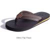 imageKuaiLu Mens Yoga Mat Leather Flip Flops with Arch Support Comfortable Cushion Walking Thong Sandals Slip On Indoor OutdoorDark Brown