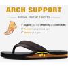 imageKuaiLu Mens Yoga Mat Leather Flip Flops with Arch Support Comfortable Cushion Walking Thong Sandals Slip On Indoor OutdoorDark Brown