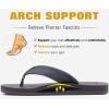 imageKuaiLu Mens Yoga Mat Leather Flip Flops with Arch Support Comfortable Cushion Walking Thong Sandals Slip On Indoor OutdoorDark Grey