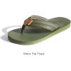 imageKuaiLu Mens Yoga Mat Leather Flip Flops with Arch Support Comfortable Cushion Walking Thong Sandals Slip On Indoor OutdoorGreen