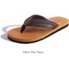 imageKuaiLu Mens Yoga Mat Leather Flip Flops with Arch Support Comfortable Cushion Walking Thong Sandals Slip On Indoor OutdoorKhaki