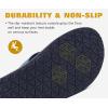 imageKuaiLu Mens Yoga Mat Leather Flip Flops with Arch Support Comfortable Cushion Walking Thong Sandals Slip On Indoor OutdoorNavy Blue