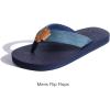 imageKuaiLu Mens Yoga Mat Leather Flip Flops with Arch Support Comfortable Cushion Walking Thong Sandals Slip On Indoor OutdoorNavy Blue
