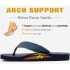 imageKuaiLu Mens Yoga Mat Leather Flip Flops with Arch Support Comfortable Cushion Walking Thong Sandals Slip On Indoor OutdoorNavy Blue