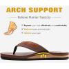 imageKuaiLu Mens Yoga Mat Leather Flip Flops with Arch Support Comfortable Cushion Walking Thong Sandals Slip On Indoor OutdoorReddish Brown