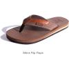 imageKuaiLu Mens Yoga Mat Leather Flip Flops with Arch Support Comfortable Cushion Walking Thong Sandals Slip On Indoor OutdoorReddish Brown