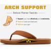 imageKuaiLu Mens Yoga Mat Leather Flip Flops with Arch Support Comfortable Cushion Walking Thong Sandals Slip On Indoor OutdoorTan