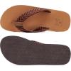 imageKuaiLu Mens Yoga Mat Leather Flip Flops with Arch Support Comfortable Cushion Walking Thong Sandals Slip On Indoor OutdoorTan Brown