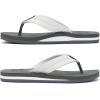 imageKuaiLu Mens Yoga Mat Leather Flip Flops with Arch Support Comfortable Cushion Walking Thong Sandals Slip On Indoor OutdoorWhite Grey