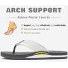 imageKuaiLu Mens Yoga Mat Leather Flip Flops with Arch Support Comfortable Cushion Walking Thong Sandals Slip On Indoor OutdoorWhite Grey