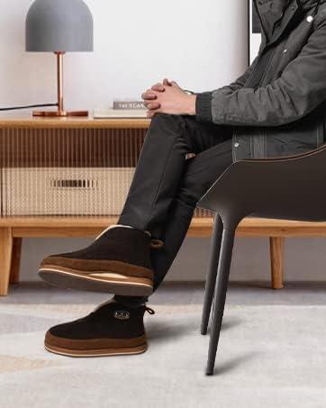 imageKuaiLu Mens House Slippers Booties Cozy Memory Foam Orthopedic Arch Support Boots Warm Fleece Plush Lining Winter Felt Wool Home Bedroom Slipper Socks Indoor Outdoor NonSlip Shoes Black Size 85