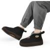 imageKuaiLu Mens House Slippers Booties Cozy Memory Foam Orthopedic Arch Support Boots Warm Fleece Plush Lining Winter Felt Wool Home Bedroom Slipper Socks Indoor Outdoor NonSlip Shoes Black Size 85