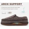 imageKuaiLu Mens Memory Foam Moccasin Slippers Arch Support Cushion Yoga Foam Fuzzy Zipper House Shoes with Indoor Outdoor Rubber SoleRedBrown