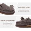 imageKuaiLu Mens Memory Foam Moccasin Slippers Arch Support Cushion Yoga Foam Fuzzy Zipper House Shoes with Indoor Outdoor Rubber SoleRedBrown