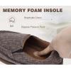 imageKuaiLu Mens Memory Foam Moccasin Slippers Arch Support Cushion Yoga Foam Fuzzy Zipper House Shoes with Indoor Outdoor Rubber SoleRedBrown