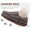 imageKuaiLu Mens Memory Foam Moccasin Slippers Arch Support Cushion Yoga Foam Fuzzy Zipper House Shoes with Indoor Outdoor Rubber SoleRedBrown