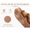 imageKuaiLu Womens Chic Furry Platform Slippers Fuzzy Teddy Fleece Cross Band Open Toe Sandals with Comfortable Arch Support Slip on House Shoes Indoor OutdoorKhaki