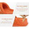 imageKuaiLu Womens Chic Furry Platform Slippers Fuzzy Teddy Fleece Cross Band Open Toe Sandals with Comfortable Arch Support Slip on House Shoes Indoor OutdoorVibrant Orange