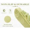 imageKuaiLu Womens Chic Furry Platform Slippers Fuzzy Teddy Fleece Cross Band Open Toe Sandals with Comfortable Arch Support Slip on House Shoes Indoor OutdoorNeon Green