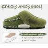 imageKuaiLu Womens Memory Foam Slippers with Cozy Fluff Plush Ladies Bedroom Pantuflas Comfy House Winter Moccasin Essential Trendy Slippers Comfortable Indoor Outdoor Rubber Sole Green Size 8