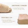 imageKuaiLu Womens Orthotic Slippers With Arch Support Soft Cushion Sandal Slippers for Woman Ladies Fashion Open Toe Faux Fur Platform Slipper Indoor Outdoor 612Plush Beige