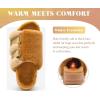 imageKuaiLu Womens Orthotic Slippers With Arch Support Soft Cushion Sandal Slippers for Woman Ladies Fashion Open Toe Faux Fur Platform Slipper Indoor Outdoor 612Plush Khaki