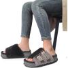 imageKuaiLu Womens Orthotic Slippers With Arch Support Soft Cushion Sandal Slippers for Woman Ladies Fashion Open Toe Faux Fur Platform Slipper Indoor Outdoor 612Plush Grey