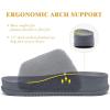 imageKuaiLu Womens Orthotic Slippers With Arch Support Soft Cushion Sandal Slippers for Woman Ladies Fashion Open Toe Faux Fur Platform Slipper Indoor Outdoor 612Grey