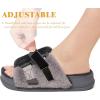 imageKuaiLu Womens Orthotic Slippers With Arch Support Soft Cushion Sandal Slippers for Woman Ladies Fashion Open Toe Faux Fur Platform Slipper Indoor Outdoor 612Plush Grey