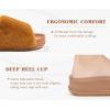 imageKuaiLu Womens Orthotic Slippers With Arch Support Soft Cushion Sandal Slippers for Woman Ladies Fashion Open Toe Faux Fur Platform Slipper Indoor Outdoor 612Camel