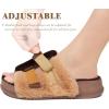 imageKuaiLu Womens Orthotic Slippers With Arch Support Soft Cushion Sandal Slippers for Woman Ladies Fashion Open Toe Faux Fur Platform Slipper Indoor Outdoor 612Plush Brown