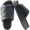imageKuaiLu Womens Orthotic Slippers With Arch Support Soft Cushion Sandal Slippers for Woman Ladies Fashion Open Toe Faux Fur Platform Slipper Indoor Outdoor 612Plush Grey