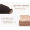 imageKuaiLu Womens Orthotic Slippers With Arch Support Soft Cushion Sandal Slippers for Woman Ladies Fashion Open Toe Faux Fur Platform Slipper Indoor Outdoor 612Plush Brown