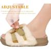 imageKuaiLu Womens Orthotic Slippers With Arch Support Soft Cushion Sandal Slippers for Woman Ladies Fashion Open Toe Faux Fur Platform Slipper Indoor Outdoor 612Plush Beige