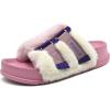 imageKuaiLu Womens Orthotic Slippers With Arch Support Soft Cushion Sandal Slippers for Woman Ladies Fashion Open Toe Faux Fur Platform Slipper Indoor Outdoor 612Pink