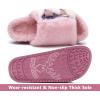 imageKuaiLu Womens Orthotic Slippers With Arch Support Soft Cushion Sandal Slippers for Woman Ladies Fashion Open Toe Faux Fur Platform Slipper Indoor Outdoor 612Plush Pink