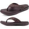imageKuaiLu Mens Sport Flip Flops Comfort Orthotic Thong Sandals with Plantar Fasciitis Arch Support Outdoor Summer Beach Size 715Fashion Brown