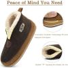 imageKuaiLu Mens House Slippers Booties Cozy Memory Foam Orthopedic Arch Support Boots Warm Fleece Plush Lining Winter Felt Wool Home Bedroom Slipper Socks Indoor Outdoor NonSlip Shoes Brown Size 67